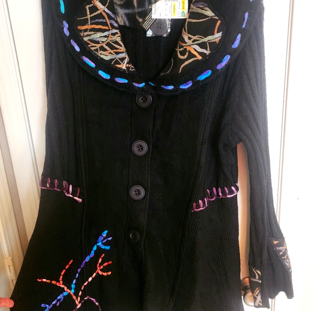 Slonl Women's 3x Multicolored Handcrafted Cardigan